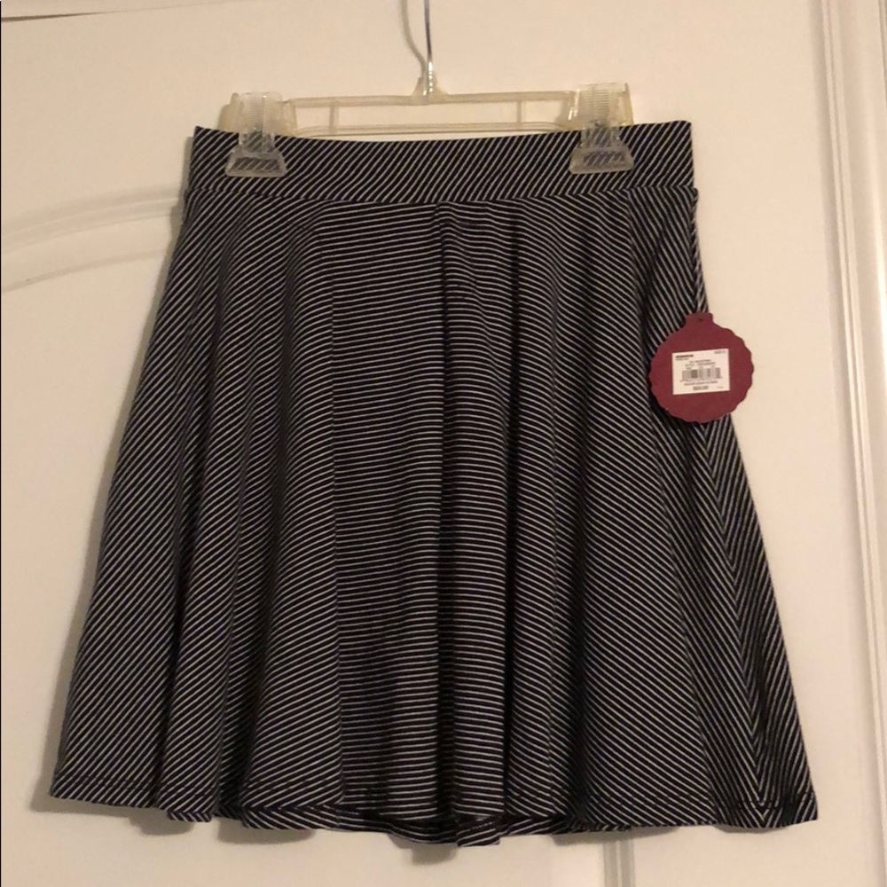 Black and White Striped Skirt